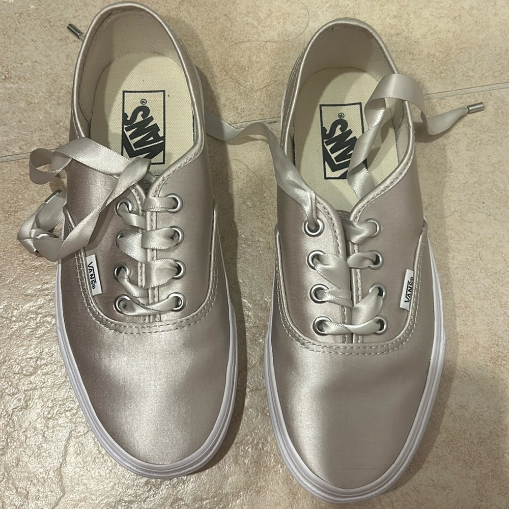 Vans Women's Metallic Satin Lace-Up Sneakers - Silver